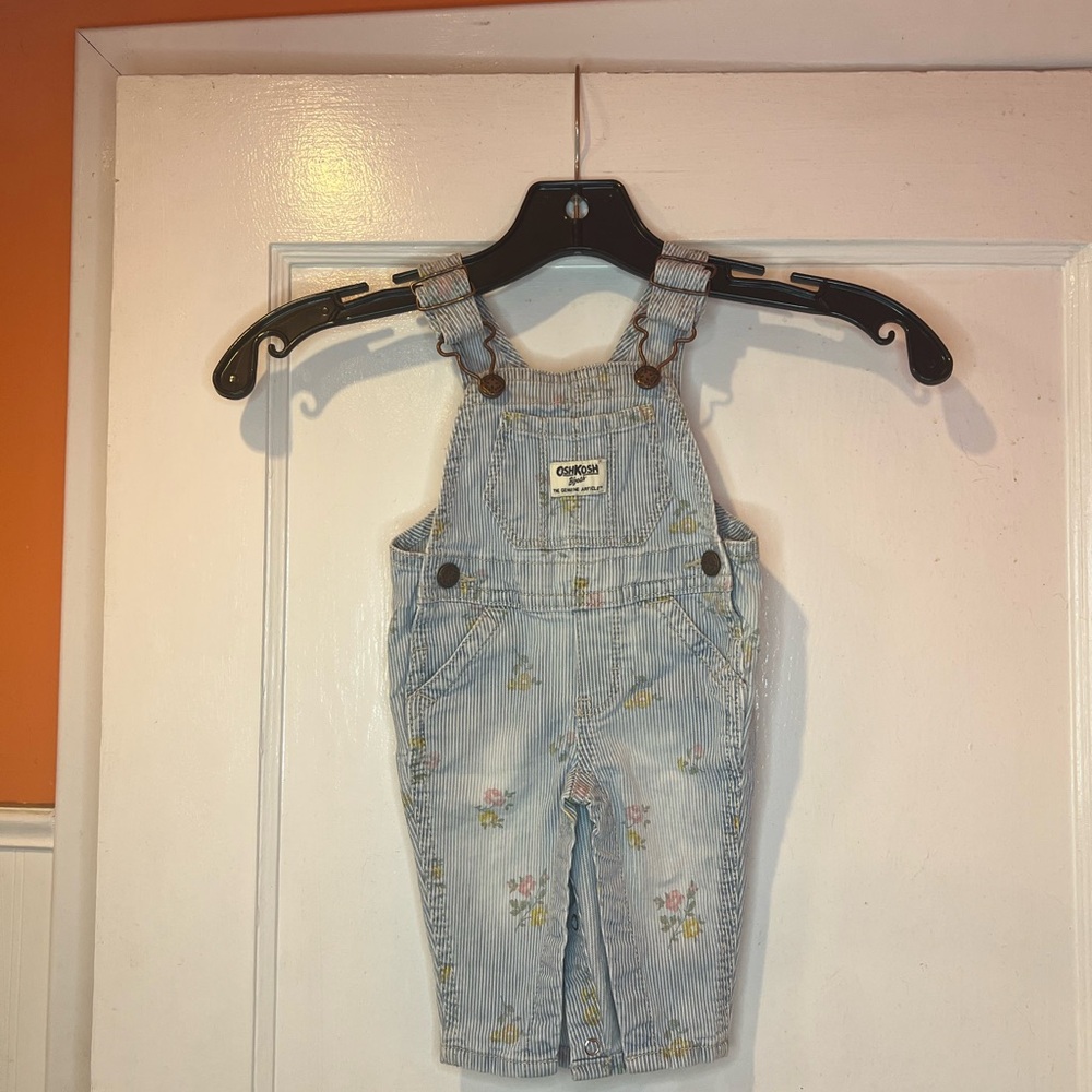 OshKosh B'gosh Light Blue Striped Kids Overalls